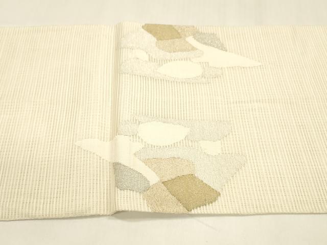 平和屋着物＊夏物 絽綴れ 太鼓柄袋帯 抽象流水文 金銀糸 正絹 逸品 DABA0342cm