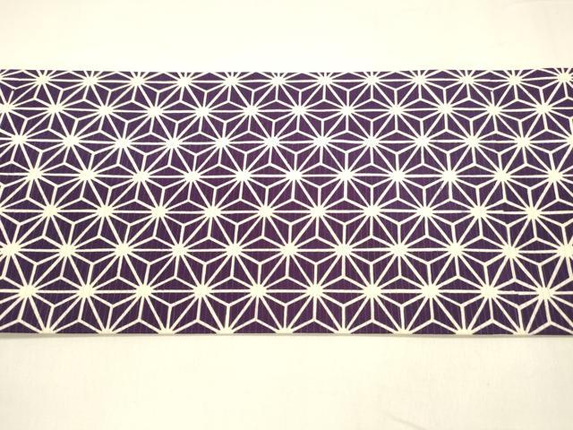 平和屋着物＊夏物　絽塩瀬　全通柄九寸名古屋帯　麻の葉文様　正絹　逸品　DABA0343cm