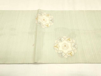 平和屋着物＊夏物 絽綴れ 太鼓柄袋帯 舞花文 金銀糸 正絹 逸品 DABA0344cm