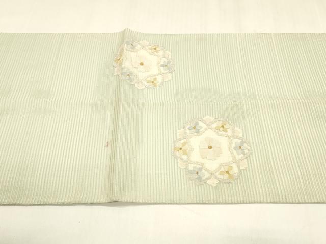 平和屋着物＊夏物 絽綴れ 太鼓柄袋帯 舞花文 金銀糸 正絹 逸品 DABA0344cm