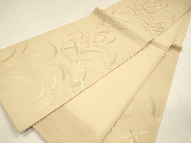 平和屋着物＊夏物 六通柄袋帯 草葉文 金糸 正絹 逸品 DABA0345cm