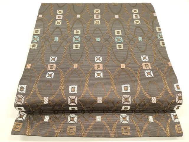 平和屋着物＊夏物 九寸開き名古屋帯 唐織 抽象文様 金糸 正絹 逸品 DABA0346cm
