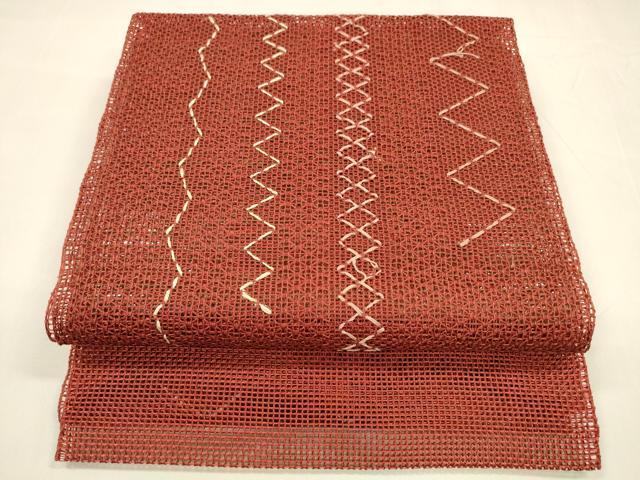 平和屋着物＊夏物 八寸名古屋帯 抽象文様 正絹 逸品 DABA0351cm