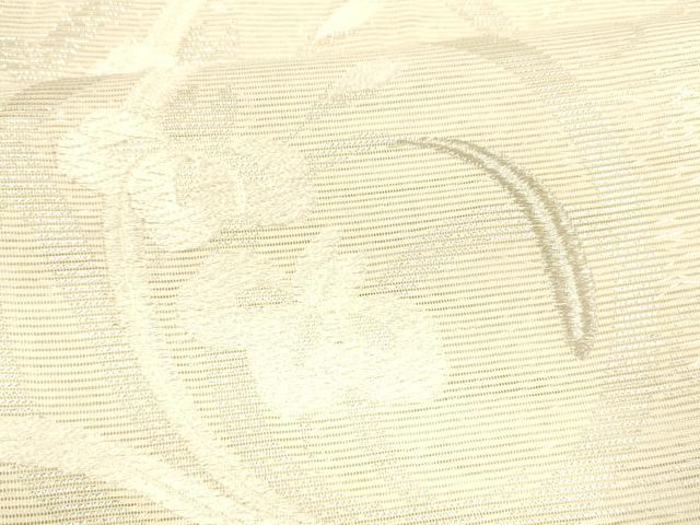 平和屋着物＊夏物 六通柄袋帯 唐織 流水草花文 銀糸 正絹 逸品 DABA0353cm