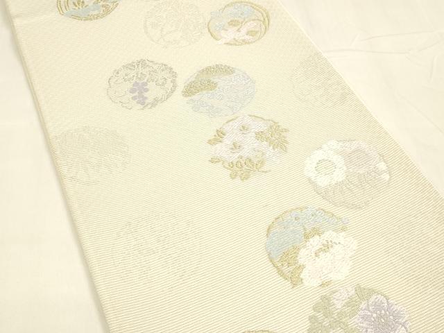平和屋着物＊夏物 六通柄袋帯 唐織 葡萄蔦の葉花文 金銀糸 正絹 逸品 DABA0358cm