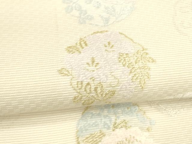 平和屋着物＊夏物 六通柄袋帯 唐織 葡萄蔦の葉花文 金銀糸 正絹 逸品 DABA0358cm