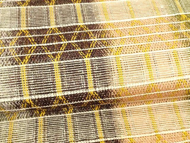 平和屋着物＊夏物 太鼓柄袋帯 抽象間道 金糸 正絹 逸品 DABA0359cm