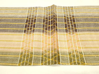 平和屋着物＊夏物 太鼓柄袋帯 抽象間道 金糸 正絹 逸品 DABA0359cm