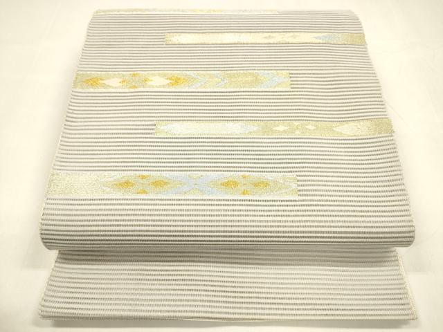 平和屋着物＊夏物　絽綴れ　太鼓柄袋帯　横段抽象文　正絹　逸品　DABA0360cm 平和屋着物＊夏物 絽綴れ 太鼓柄袋帯 横段抽象文 正絹 逸品