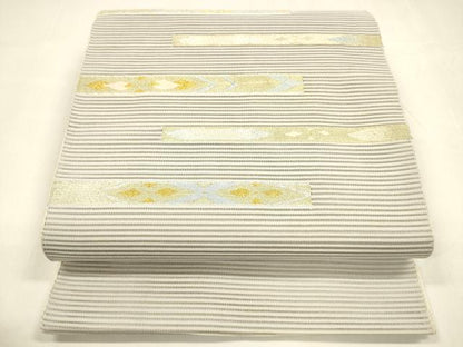 平和屋着物＊夏物 絽綴れ 太鼓柄袋帯 横段抽象文 正絹 逸品 DABA0360cm
