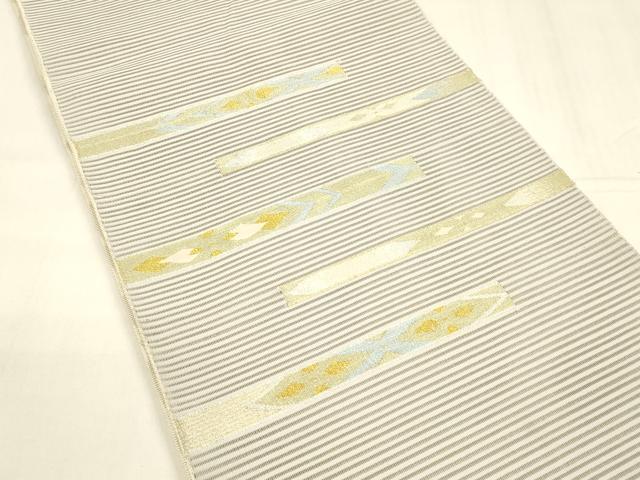 平和屋着物＊夏物　絽綴れ　太鼓柄袋帯　横段抽象文　正絹　逸品　DABA0360cm 平和屋着物＊夏物 絽綴れ 太鼓柄袋帯 横段抽象文 正絹 逸品