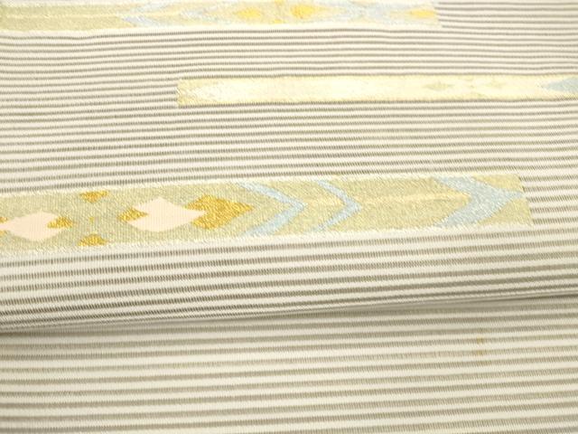平和屋着物＊夏物 絽綴れ 太鼓柄袋帯 横段抽象文 正絹 逸品 DABA0360cm