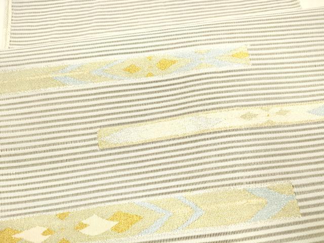 平和屋着物＊夏物 絽綴れ 太鼓柄袋帯 横段抽象文 正絹 逸品 DABA0360cm