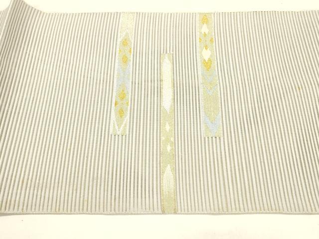 平和屋着物＊夏物 絽綴れ 太鼓柄袋帯 横段抽象文 正絹 逸品