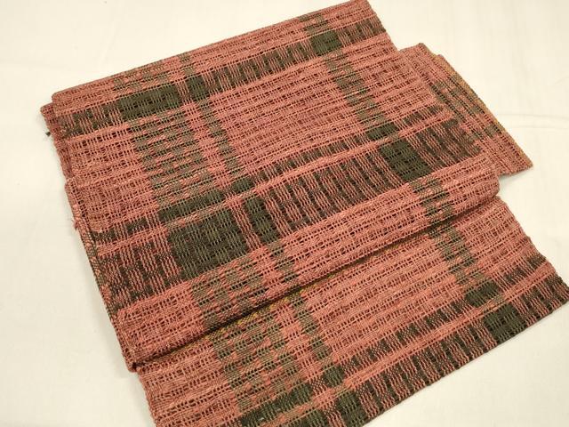 平和屋着物＊夏物 つけ帯 格子 正絹 逸品 DABA0361cm