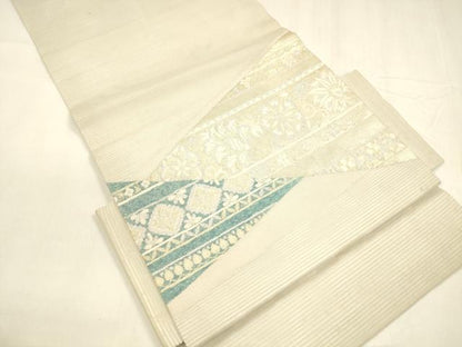 平和屋着物＊夏物 つけ帯 切嵌更紗花文 金銀糸 正絹 逸品 DABA0364cm