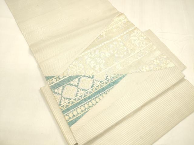 平和屋着物＊夏物 つけ帯 切嵌更紗花文 金銀糸 正絹 逸品 DABA0364cm