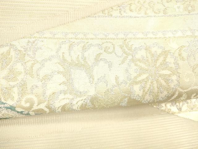 平和屋着物＊夏物 つけ帯 切嵌更紗花文 金銀糸 正絹 逸品 DABA0364cm