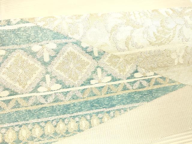平和屋着物＊夏物 つけ帯 切嵌更紗花文 金銀糸 正絹 逸品 DABA0364cm