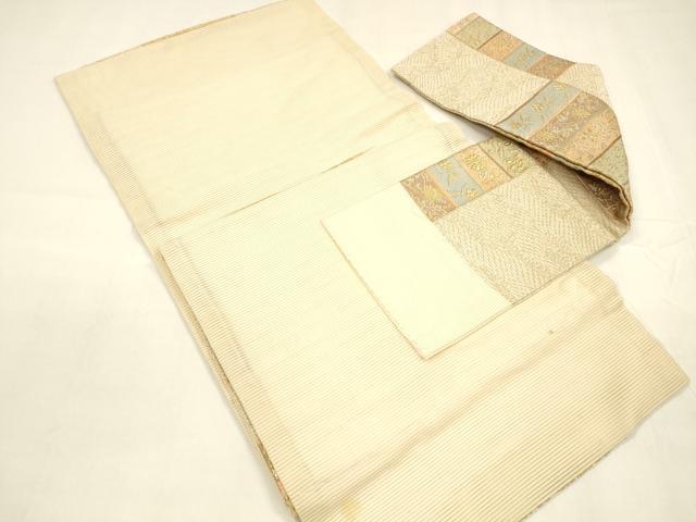 平和屋着物＊夏物 つけ帯 流水草花文 金銀糸 正絹 逸品 DABA0367cm
