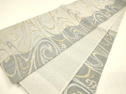 平和屋着物＊夏物 六通柄袋帯 流水文 金銀糸 正絹 逸品 DABA0368cm