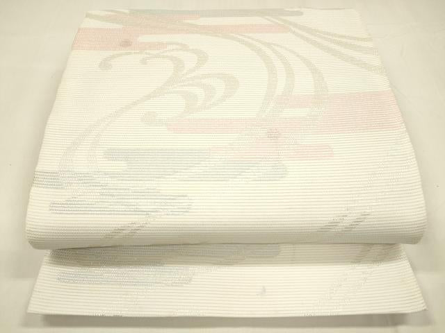 平和屋着物＊夏物 六通柄 京袋帯 流水文 銀糸 DABA0369cm