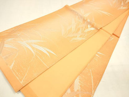平和屋着物＊夏物 六通柄袋帯 草葉文 銀糸 正絹 逸品 DABA0371cm