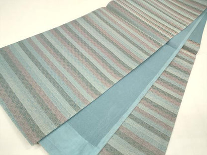 平和屋着物＊夏物 六通柄袋帯 横段文 金糸 正絹 逸品 DABA0373cm