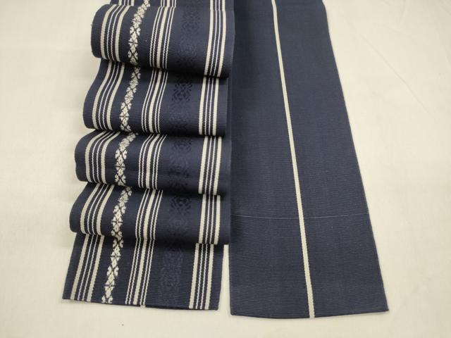 平和屋着物●男性 本場筑前博多織 角帯 献上 正絹 逸品 DABA0377cm