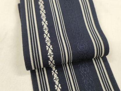 平和屋着物●男性 本場筑前博多織 角帯 献上 正絹 逸品 DABA0377cm