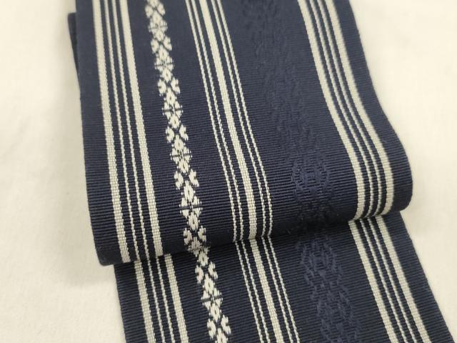 平和屋着物●男性 本場筑前博多織 角帯 献上 正絹 逸品 DABA0377cm