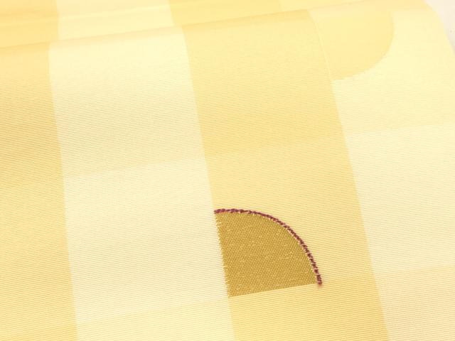 平和屋着物＊夏物 全通柄袋帯 市松幾何学文 金糸 正絹 逸品