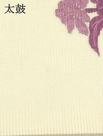 平和屋着物＊夏物 太鼓柄袋帯 総刺繍 名物裂 草花文 銀糸 正絹 逸品 DABA0380cm