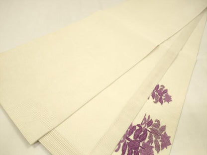 平和屋着物＊夏物 太鼓柄袋帯 総刺繍 名物裂 草花文 銀糸 正絹 逸品 DABA0380cm