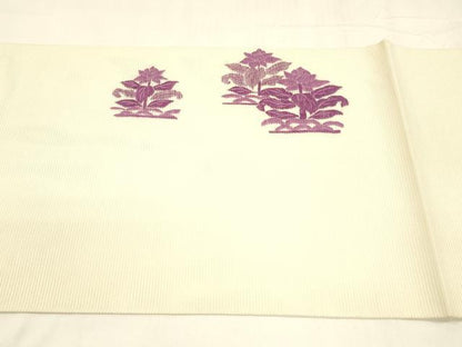 平和屋着物＊夏物 太鼓柄袋帯 総刺繍 名物裂 草花文 銀糸 正絹 逸品 DABA0380cm