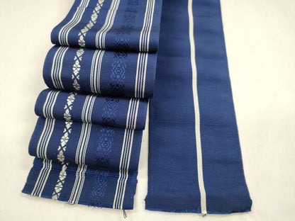 平和屋着物●男性　本場筑前博多織　角帯　献上　証紙付き　正絹　逸品　DABA0390cm
