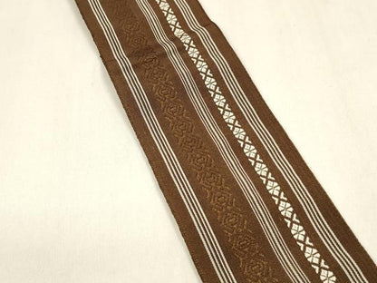 平和屋着物●男性　本場筑前博多織　角帯　献上　正絹　逸品　DABA0400cm