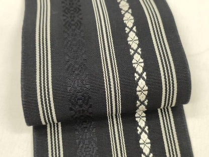 平和屋着物●男性　本場筑前博多織　角帯　献上　証紙付き　正絹　逸品　DABA0401cm