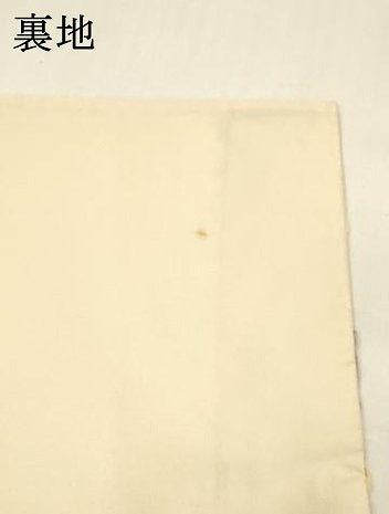 平和屋着物●六通柄袋帯　唐織　草花文　金糸　正絹　逸品　DABA0433cm