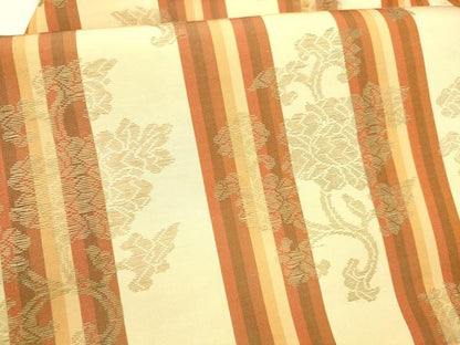 平和屋着物●九寸名古屋帯　草花間道　正絹　逸品　DABA0449cm