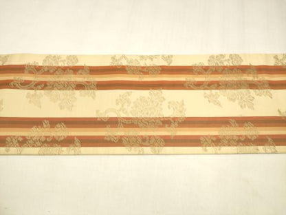 平和屋着物●九寸名古屋帯　草花間道　正絹　逸品　DABA0449cm