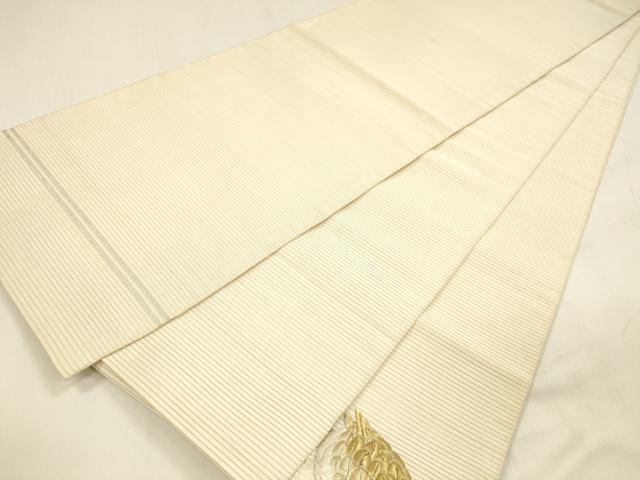 平和屋着物＊夏物 爪掻き本綴れ 石川綴れ 太鼓柄袋帯 総手刺繍 群鶉 金銀糸 共箱付き 正絹 逸品 DABA0454cm