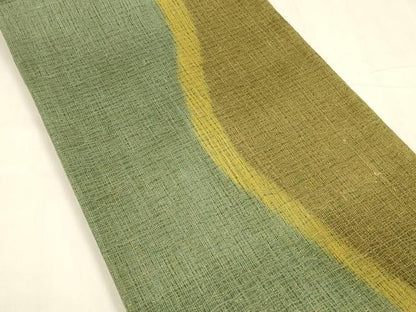 平和屋着物▽スリーシーズン 春夏秋 六通柄袋帯 すくい織 抽象文様 金糸 正絹 逸品 DABA0457cm