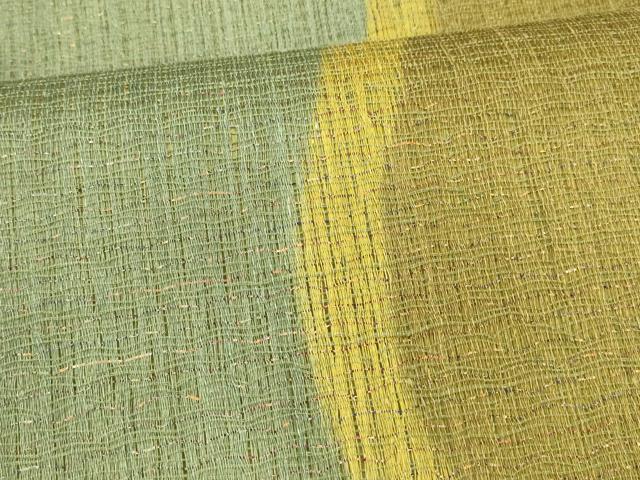 平和屋着物▽スリーシーズン 春夏秋 六通柄袋帯 すくい織 抽象文様 金糸 正絹 逸品 DABA0457cm