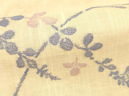 平和屋着物＊夏物 八寸名古屋帯 草葉文 麻 逸品 DABA0458cm