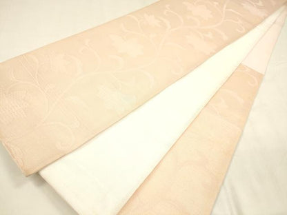 平和屋着物＊夏物 六通柄袋帯 草花文 金糸 DABA0459cm