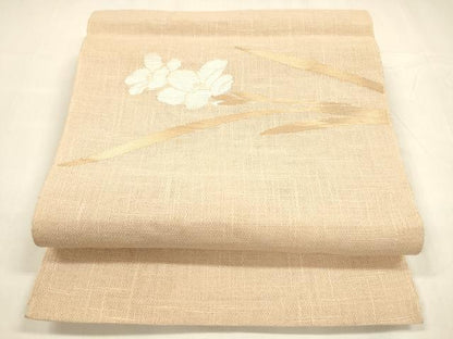 平和屋着物＊夏物 八寸名古屋帯 草花文 DABA0470cm