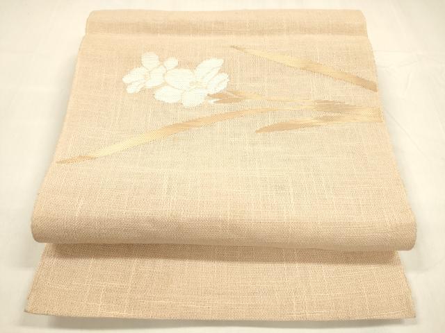 平和屋着物＊夏物 八寸名古屋帯 草花文 DABA0470cm