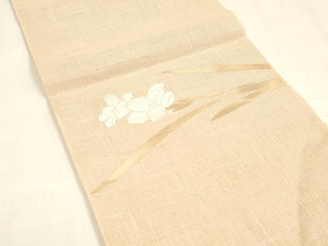 平和屋着物＊夏物 八寸名古屋帯 草花文 DABA0470cm