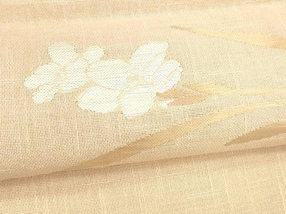 平和屋着物＊夏物 八寸名古屋帯 草花文 DABA0470cm